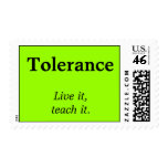Tolerance   Live it, teach it. Postage Stamp