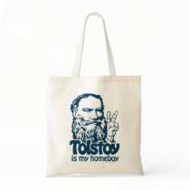 Tolstoy Is My Homeboy Tote bags