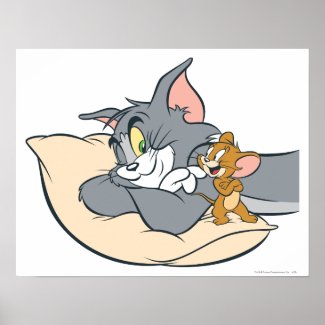 Tom and Jerry On Pillow print