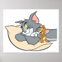 Tom and Jerry On Pillow Poster