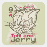 Tom and Jerry Pink and Green Stickers