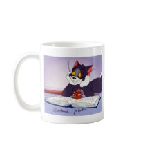 Tom And Jerry Reading Book Autographed Mug