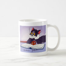Tom And Jerry Reading Book Autographed Mug