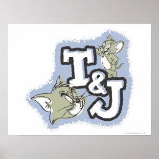 Tom and Jerry T&J Logo print