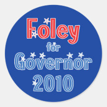 Tom Foley para el diseño de la estrella del gobern Etiquetas Redondas