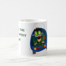Tom in a car mugs