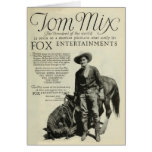 Tom Mix 1920 vintage magazine promo card cards