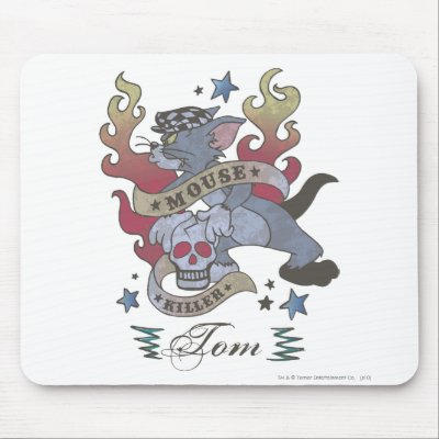 Tom Mouse Killer Tattoo 2 Mouse Pad by TOMANDJERRY Tom and Jerry