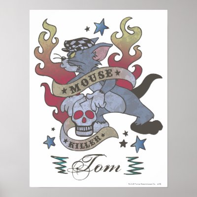 Tom Mouse Killer Tattoo 2 Posters by TOMANDJERRY Tom and Jerry