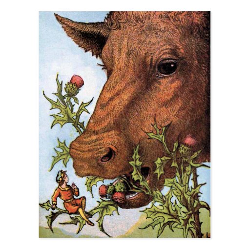 "Tom Thumb and the Cow" Illustration Post Card