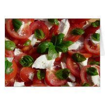 Tomato and Mozzarella Salad Greeting Cards