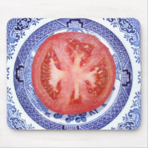 Tomato and Willow Pattern Plate Mousepad.