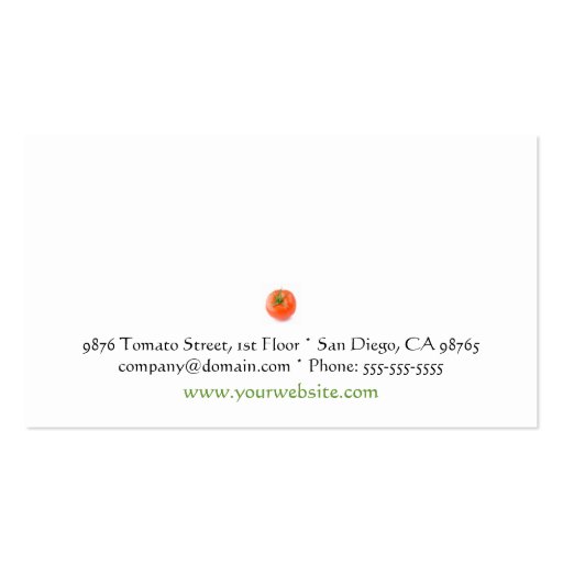 Tomato Business Card Template (back side)