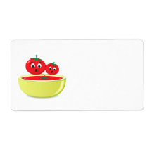 Tomato falling into tomato soup blank labels