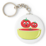Tomato falling into tomato soup cute keychain