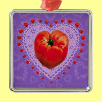 TOMATO HEART SQUARE ORNAMENT ornaments