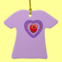TOMATO HEART T-SHIRT ORNAMENT ornaments