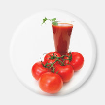 Tomato Juice And Fresh Tomatoes Fridge Magnet