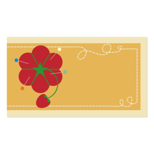 tomato pincushion strawberry sewing fashion access business card templates (front side)