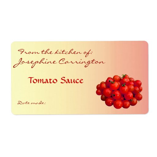 Tomato Sauce Canning Labels | Zazzle