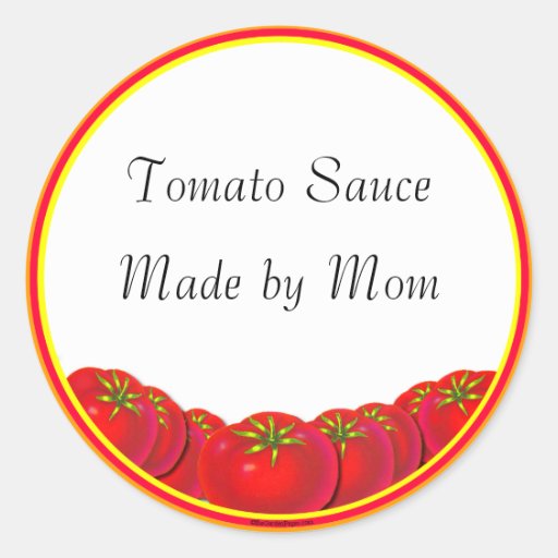 Tomato Sauce Custom Canning Labels Classic Round Sticker | Zazzle