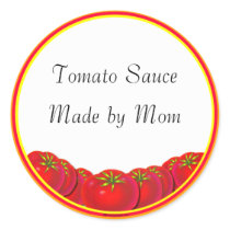Tomato Sauce Custom Canning Labels Round Stickers