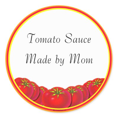 Tomato Sauce Custom Canning Labels Round Stickers