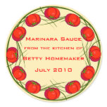 Tomato Sauce or Marinara Sauce Labels Round Stickers