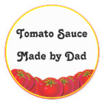 Tomato Sauce Personalizable Custom Canning Labels Round Stickers