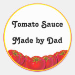 Tomato Sauce Personalizable Custom Canning Labels Round Stickers