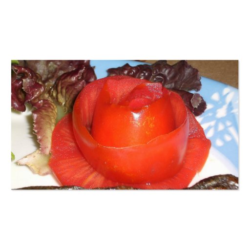Tomatoe shaped into Rose flower Business Card (back side)