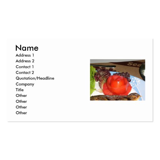 Tomatoe shaped into Rose flower Business Card (front side)