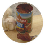 Tomatos Paste Cans Round Sticker