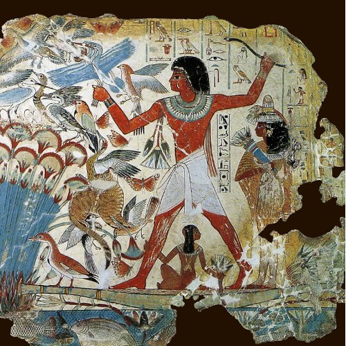A wall painting from the tomb of an ancient Egyptian nobleman named Nebamun. The tomb was built circa. 1400 B.C. and is near Thebes.