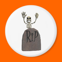 tombstone and skeleton design magnets