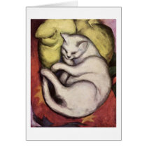 Tomcat On A Yellow Cushion By Franz Marc Greeting Card