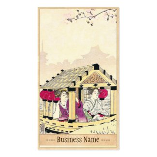 Tomioka Eisen in a pleasure boat japanese ladies Business Cards