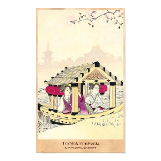 Tomioka Eisen in a pleasure boat japanese ladies Posters