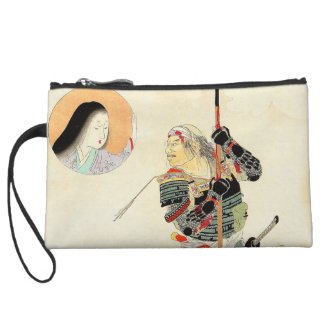 Tomioka Eisen Samurai Warrior Classic japanese art Wristlet Purses