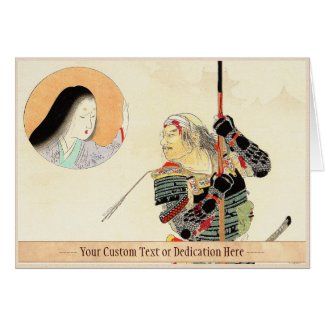 Tomioka Eisen Samurai Warrior Classic japanese art Greeting Card