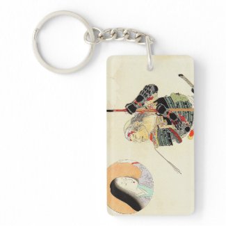 Tomioka Eisen Samurai Warrior Classic japanese art Rectangular Acrylic Keychain