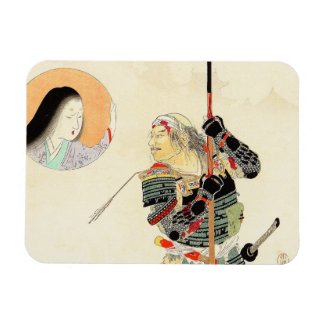 Tomioka Eisen Samurai Warrior Classic japanese art Rectangle Magnets