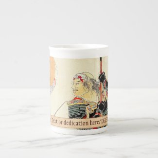 Tomioka Eisen Samurai Warrior Classic japanese art Bone China Mugs