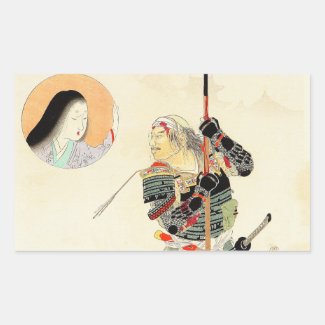 Tomioka Eisen Samurai Warrior Classic japanese art Stickers