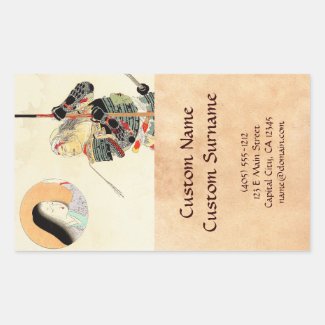 Tomioka Eisen Samurai Warrior Classic japanese art Rectangle Sticker