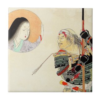 Tomioka Eisen Samurai Warrior Classic japanese art Tiles