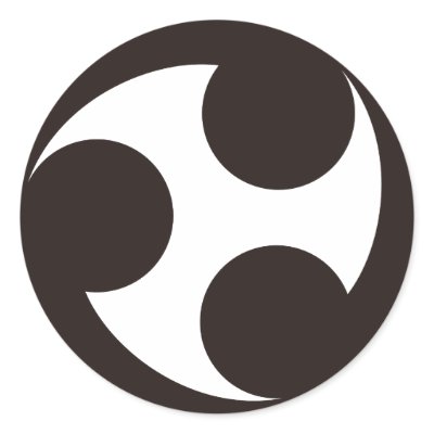 TOMOE(巴) ROUND STICKERS by auraclover
