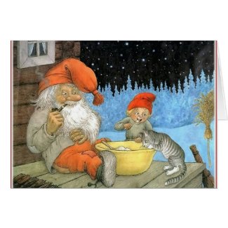 Tomte Nisse, aka Santa Clause Card