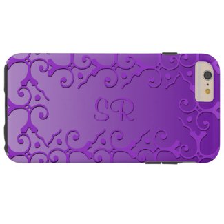 Tonal Elegance Purple Monogrammed Tough iPhone 6 Plus Case