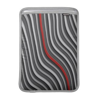Tonal Gray Red Stripes Macbook Air Sleeve